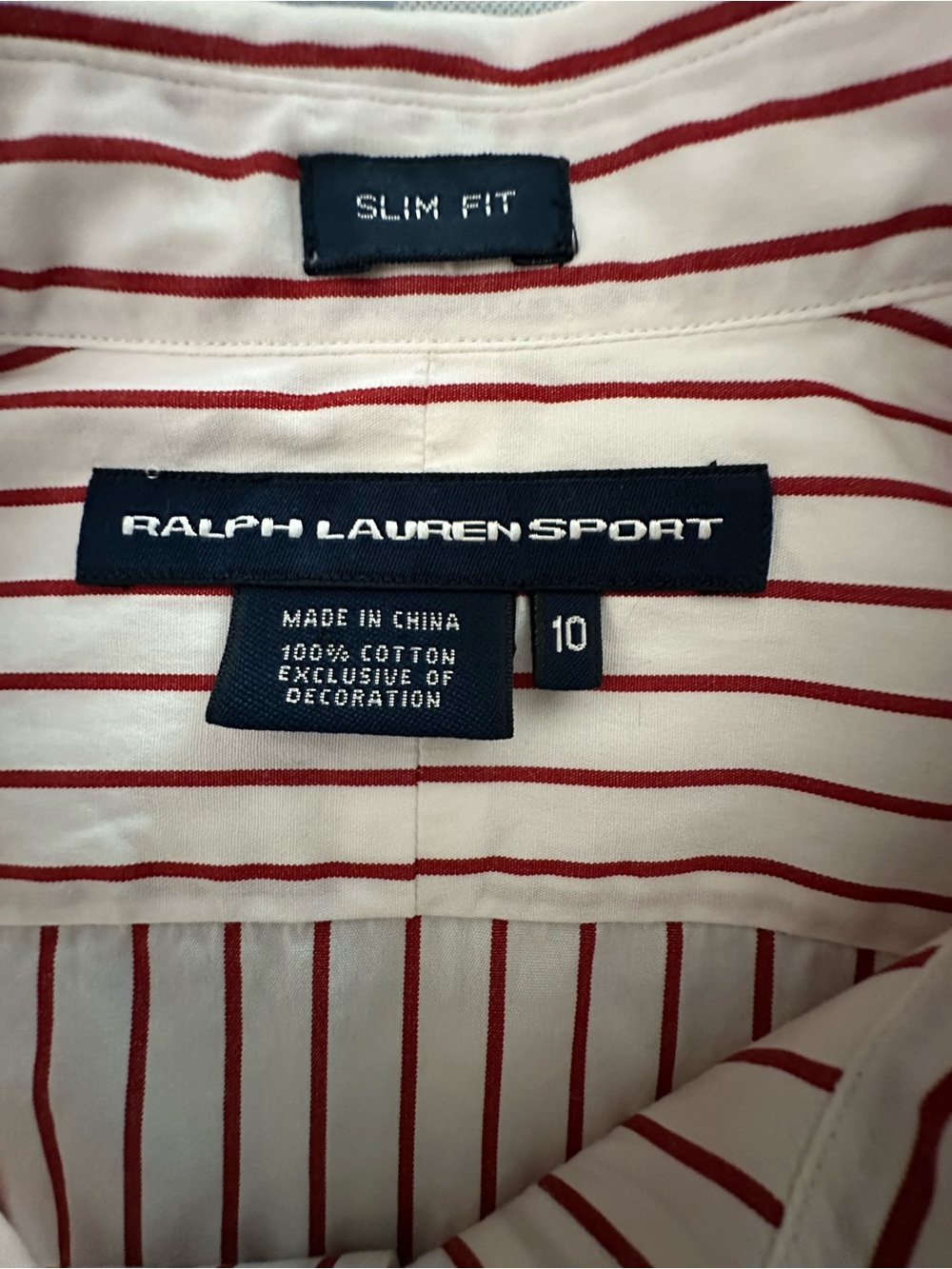 Ralph Lauren Women’s Blouse with Red and White Stripes—Size 10 - Picture 7 of 7